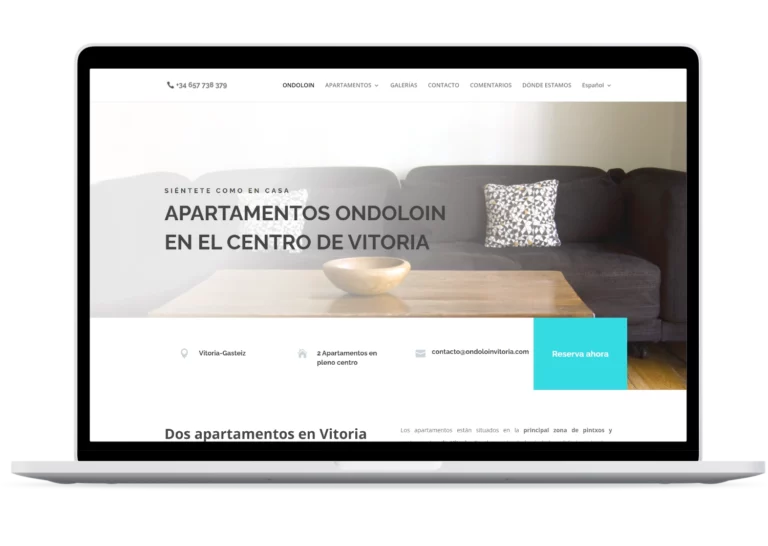 Mockup de la web de Ondoloin